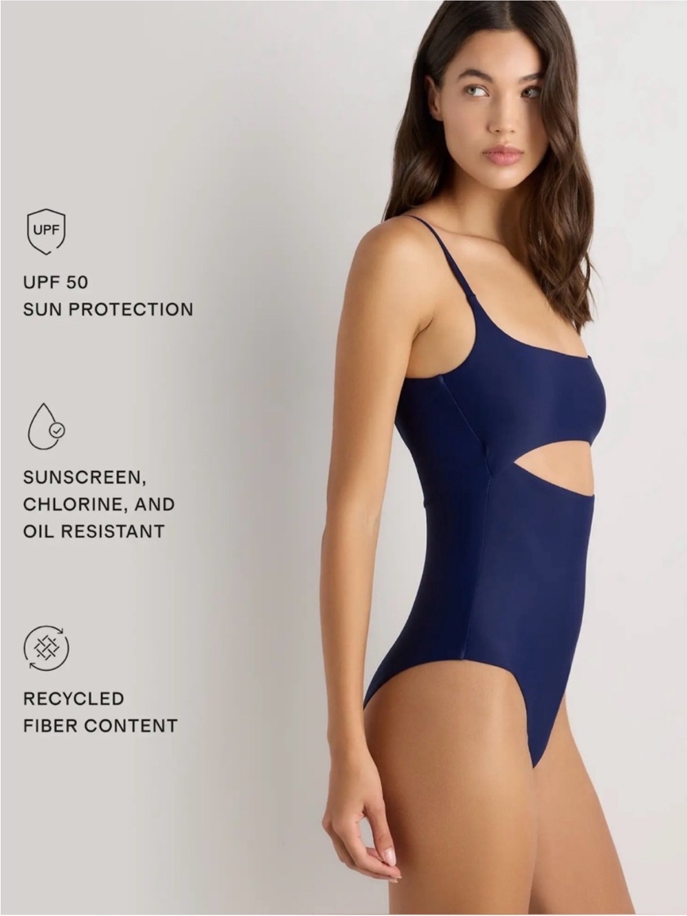 Quince Italian Cut-Out One-Piece Swimsuit
Size Medium | Deep Navy - Picture 3 of 8